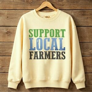 Support Local Farmers Cream Graphic Sweatshirt